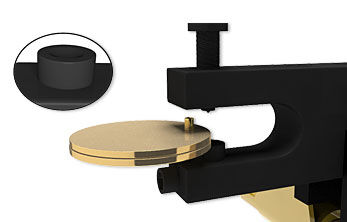 positioning metal with eyelet into setting tool